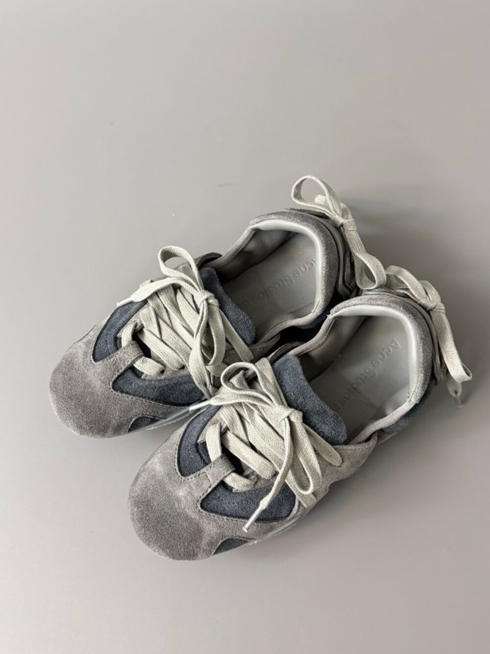 Acne Studios Silver Crinkled Ballet-Style German Army Trainers - Picture 9 of 9